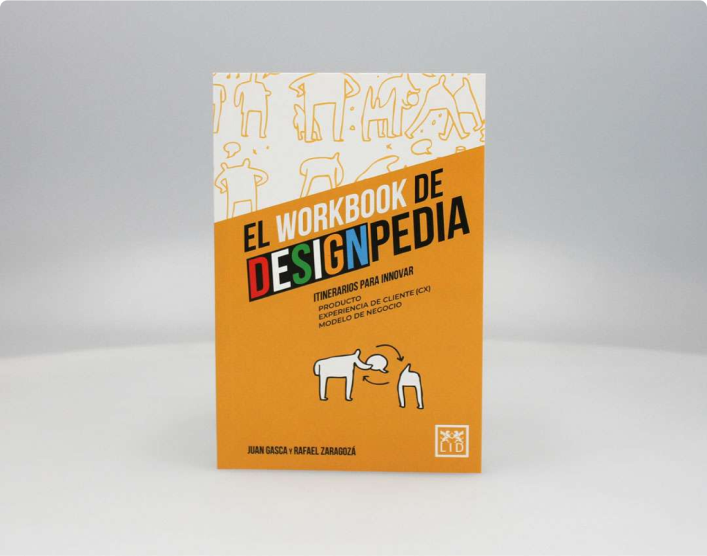Fotografía centrada de la portada del libro El Workbook de Designpedia